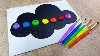 How to Draw Easy Rainbow Landscape Step by Step - Acrylic Painting