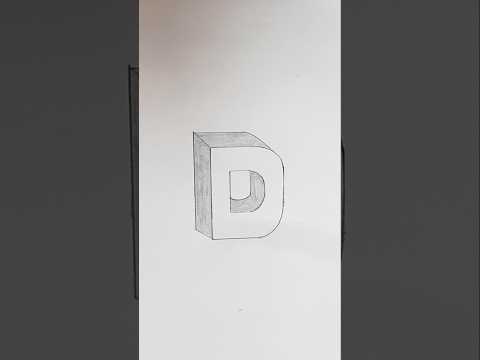 How to draw 3D letter D | drawing with pencil | 3D letters drawing | pencil sketch #3ddrawing