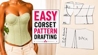 Easy Corset Pattern Drafting for Beginners | Step by Step tutorial