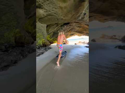 He Skateboarded His Skimboard!!! #shorts #weird