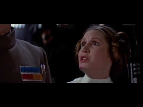 TARKIN FA DISTRUGGERE IL PIANETA ALDERAAN DAVANTI AGLI OCCHI DELLA PRINCIPESSA LEILA