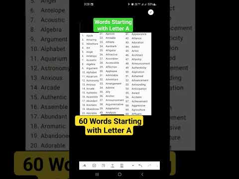Words Starting with Letter A II 60 Words Starting with Letter A||A Letter Words||A Words #words