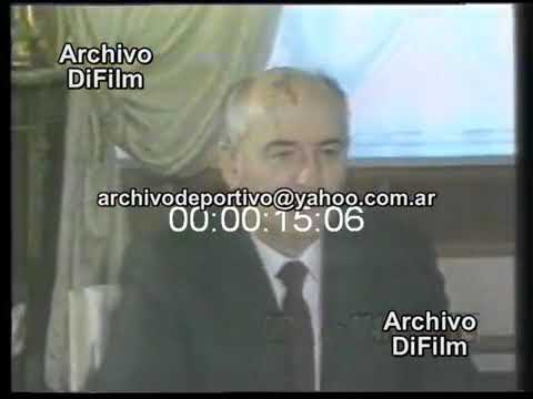 President of Brazil Jose Sarney official visit to Soviet Union - Mikhail Gorbachev 1988 FOOTAGE