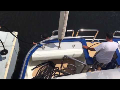 SOLD On board Heavens Gate,92'Steel Allseas Expedition yacht,  as she pulls away from the dock