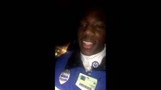 Guy caught a wild rabbit