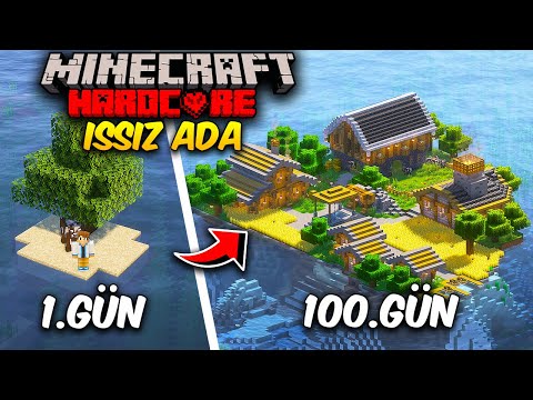 Minecraft Hardcore'da ISSIZ bir Adada 100 gün hayatta kalmak…