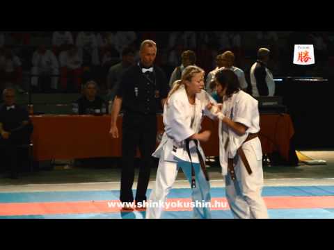 Szabó Zsófi vs  Diana Maciute - European Championship Shinkyokushin Switzerland 2013