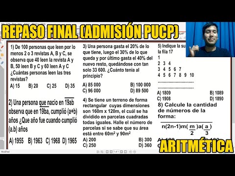 REPASO FINAL ADMISION PUCP ( ARITMÉTICA) LAS FIJAS