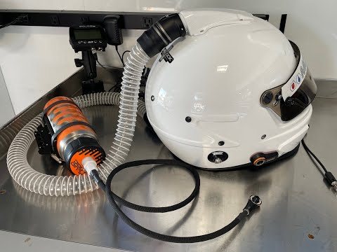 Maglock Helmet Air Installation - Magnetic air pumper attachment for racing helmets using forced air