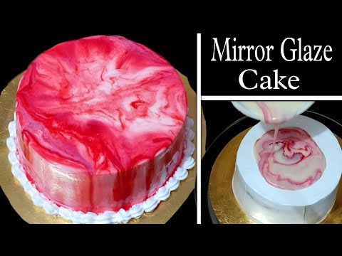 Mirror Glaze Cake/Marble Mirror Glaze Cake /Marble Glaze Cake/no neutral gel/eggless cake recipe