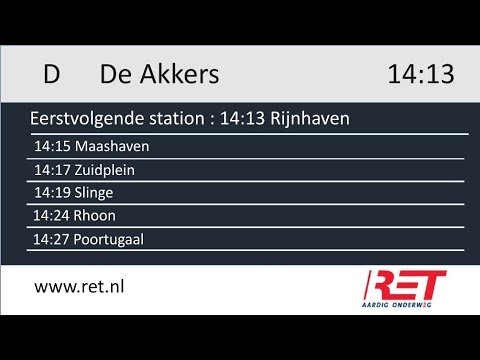 RET Metrolijn D Omroepen Rotterdam Centraal - De Akkers. | Rotterdam.