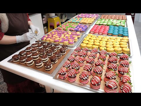 Amazing! Handmade Make a variety of fat macaroons popular in Korea / Korean street food