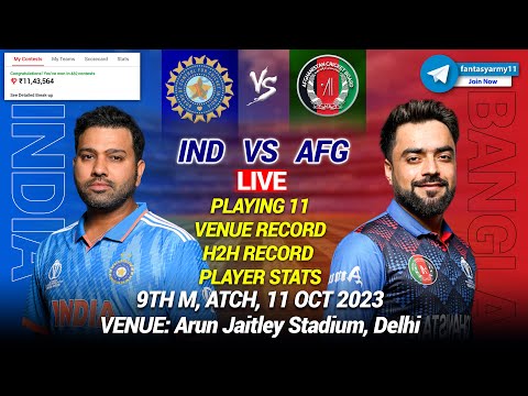 🔴LIVE IND vs AFG Live Prediction| AFG vs IND | Afghanistan vs India 9th ODI Worldcup