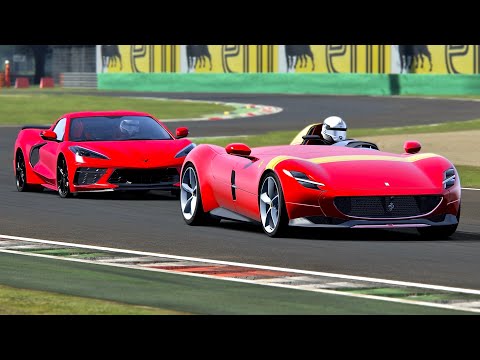Ferrari SP1 Monza vs Corvette C8 2020 - Monza