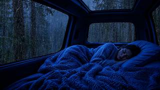 Chuva Forte e Trovões no Carro à Noite 🌧️⛈️ Sons Relaxantes para Dormir Profundamente