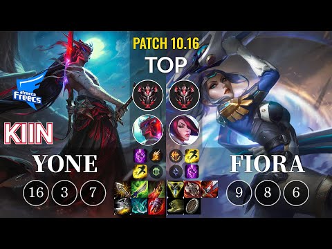 AF Kiin Yone vs Fiora Top - KR Patch 10.16