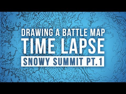 Speed Drawing the Snowy Summit battle map (Pt.1)