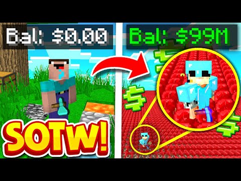 Becoming MILLIONAIRES on DAY ONE in MINECRAFT: SKYBLOCK | Minecraft SKYBLOCK SERVER #1