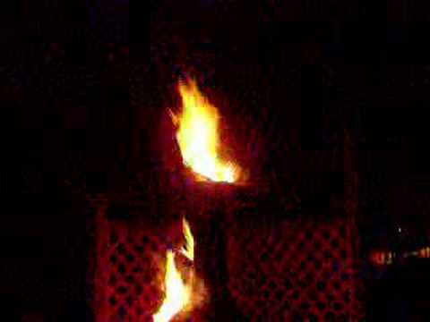huge fire in chestnut fireplace 4 drunken idiots