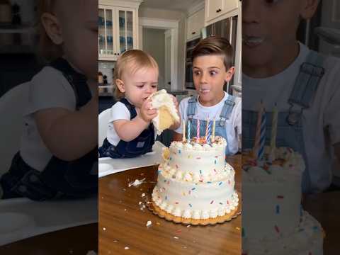 Never tease a baby with cake! 🎂🤣 #shorts