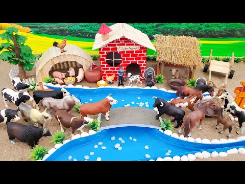DIY how to make mini Cows, Horse, Pig Farm Diorama - House of Animals - Cattle Farm House