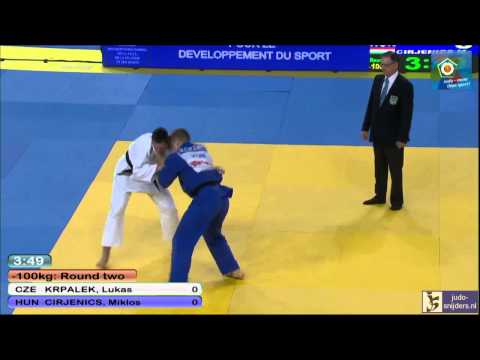 Judo 2014 European Championships Montpellier: Krpalek (CZE) - Cirjenics (HUN) [-100kg]