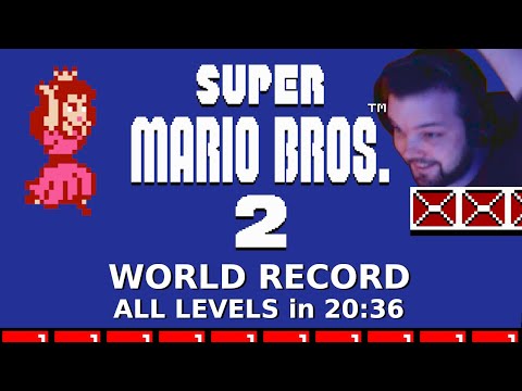 ALL LEVELS Speedrun in 20:36 • Super Mario Bros. 2 [FORMER WORLD RECORD]