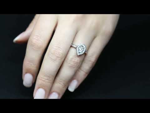 Pear Shaped Halo Engagement Ring – ‘Mia’