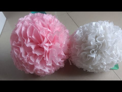 How to make Round Tissue Paper Flower | DIY Paper Craft | Homemade Creations | Easy Tissue Art
