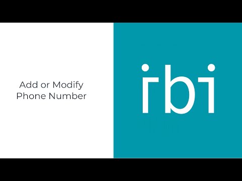 IBI Academy - Add or Modify Phone Number