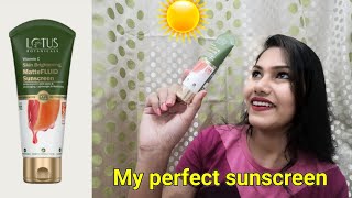 Lotus Botanical vitamin C matte fluid Sunscreen Review |ROSIE MISHRA