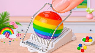 Rainbow Jelly Recipes💗🌈 How To Make Miniature Rainbow Ball Jelly 💞Tiny Sweet