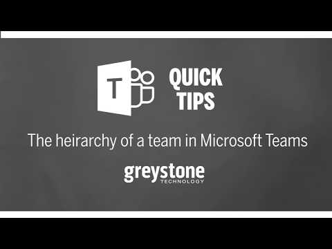 Quick Tips - Microsoft Teams - Understanding team hierarchy