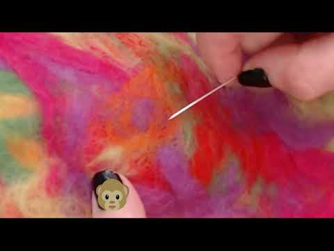 How to make  a  colourful picture  using Wet Felting, Shisha, and Stitchery