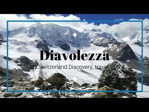 Diavolezza, Bernina Valley, Switzerland. Cable car. Piz Pälu, Piz Bernina, Bernina glacier.