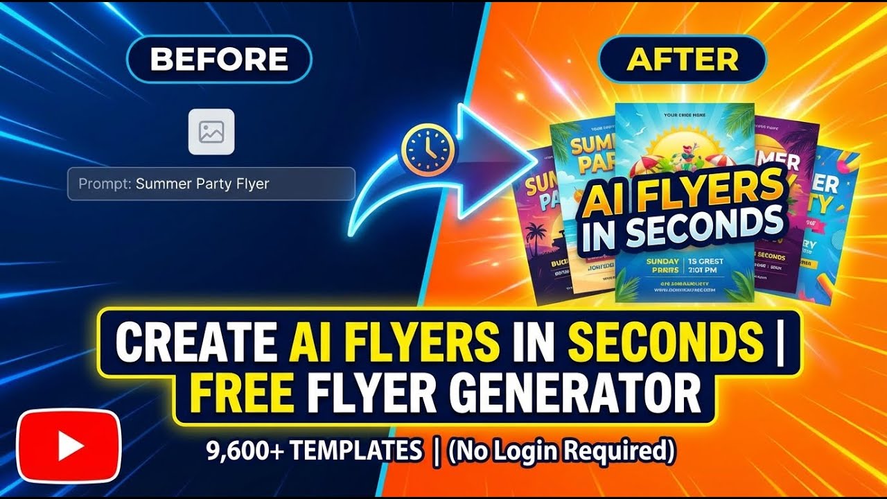 Create AI Flyers in Seconds 🪧 | Free Flyer Generator with 9,600+ Templates (No Login Required)