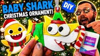 Christmas Ornament Crafting || Baby Shark Santa Elf Sculpt & Paint