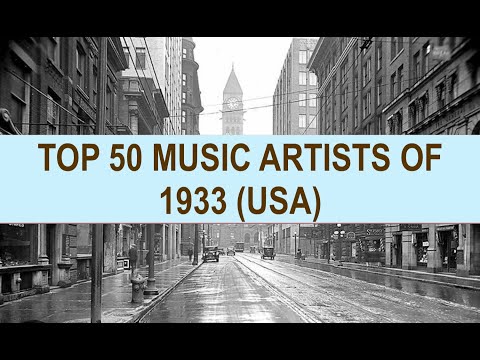 TOP 50 MUSIC ARTISTS OF 1933 USA; M West, R Vallee, B Crosby, E Waters, G Olsen, B Bernie,  L Armstr