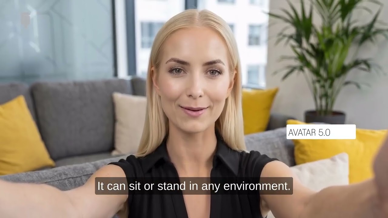 Real body with AI face & voice.