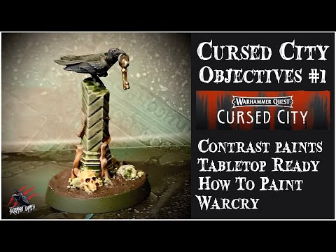 HOW TO PAINT CURSED CITY OBJECTIVE MARKER CROW WITH CONTRAST PAINTS - Easy Beginner Tabletop Ready