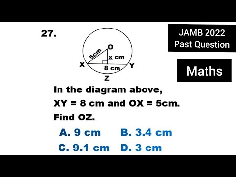 JAMB 2023:  (27) |Jamb Mathematics 2022 Past Questions | Complete Solution