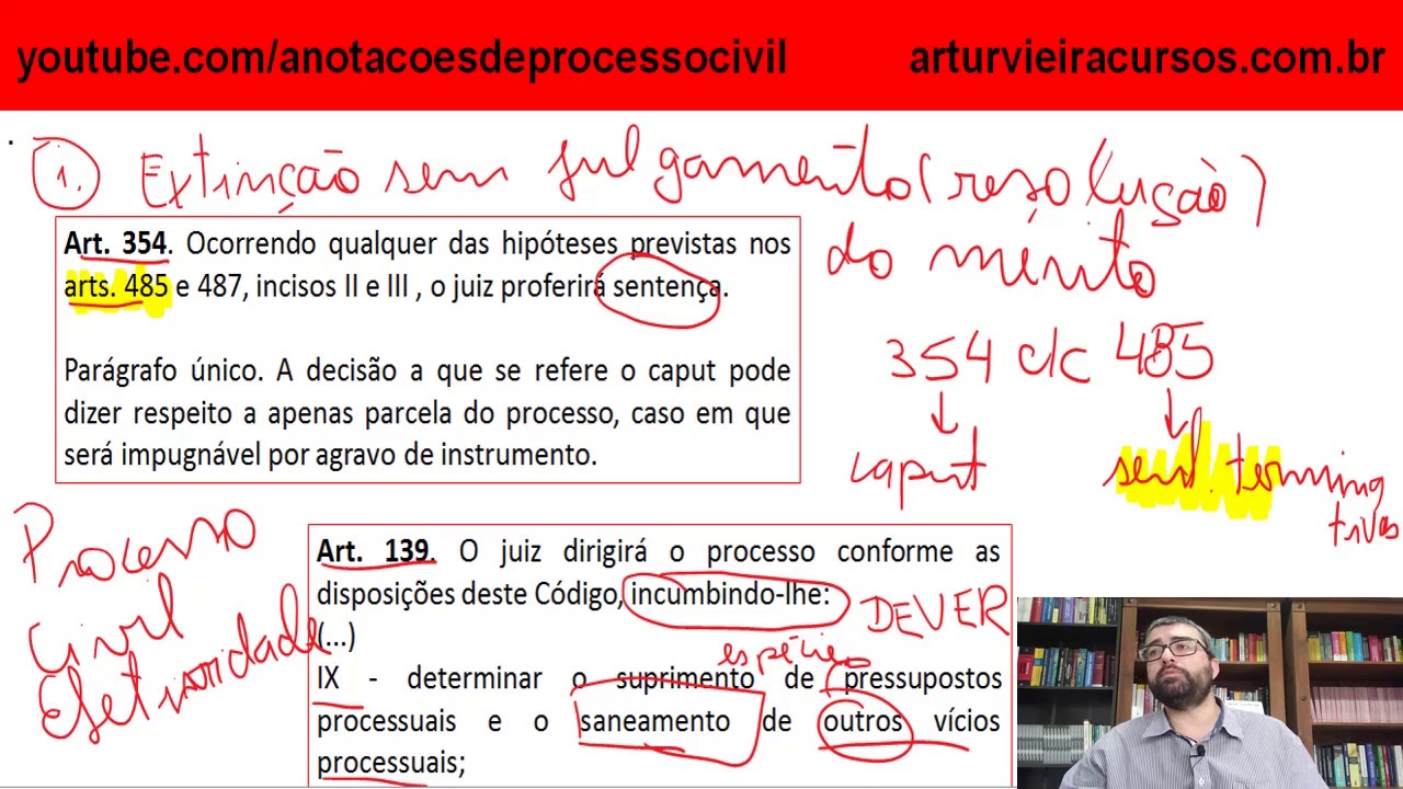 Julgamento conforme estado do processo: Extinção do processo sem resolução do mérito art  354 cc 485
