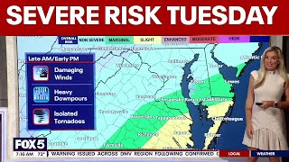 DC weather: Showers and possibly a thunderstorm Tuesday