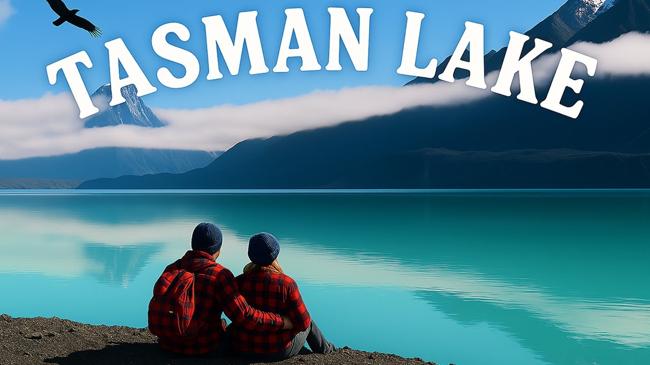 A duo explores Tasman Lake.