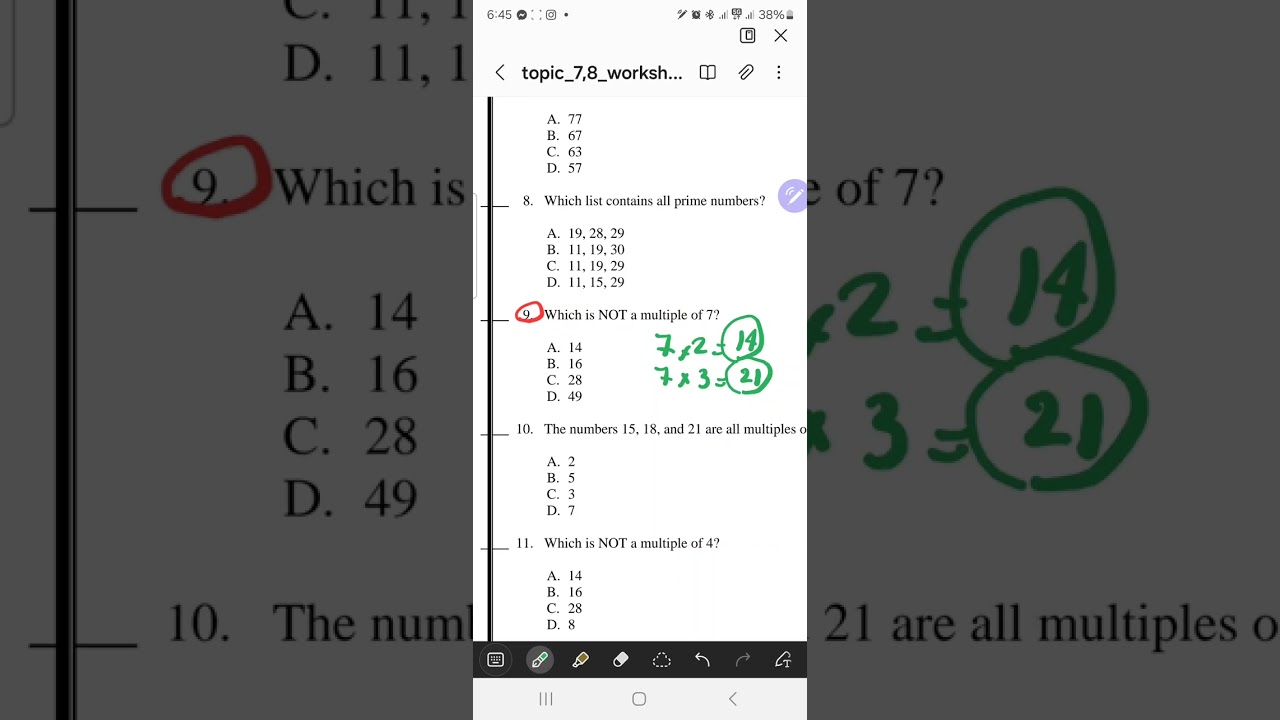 worksheet topic 7 and 8 revision