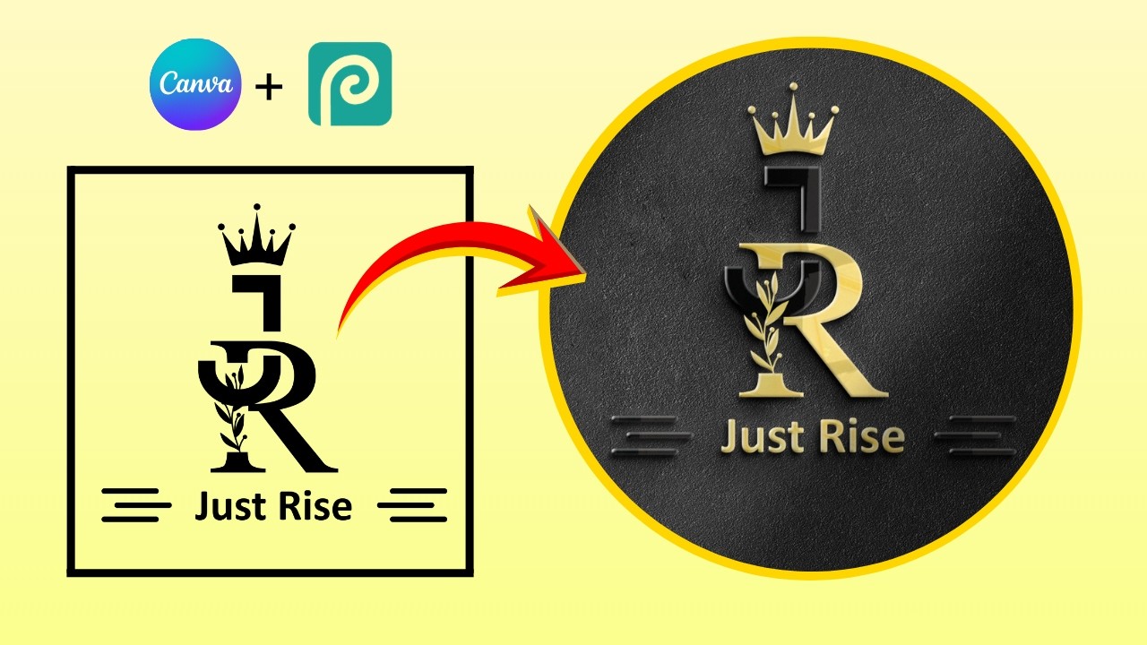 Create Realistic 3D Monogram Logo Design in Canva Photopea Tutorial | Canva Logo Design Tutorial