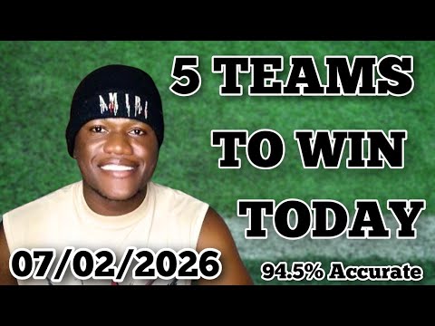 5 FOOTBALL TEAMS TO CARRY STRAIGHT WIN TODAY 💰🔥"  07/02/2026 #footballpredictions