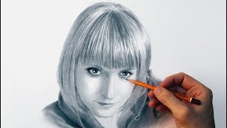 Портрет девушки карандашом - поздравительное time lapse video. Портрет девушки карандашом - поздравительное time lapse video.