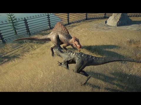 Spinosaurus Fights Scorpios Rex | Jurassic World Evolution 2