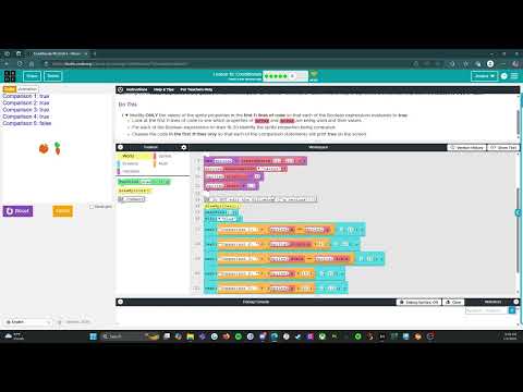 Code.org - CS Discoveries - Unit 3: Interactive Animations & Games: Lesson 15: Level 6